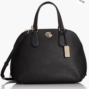 Coach Women's Prince Street Satchel in Crossgrain Black Leather